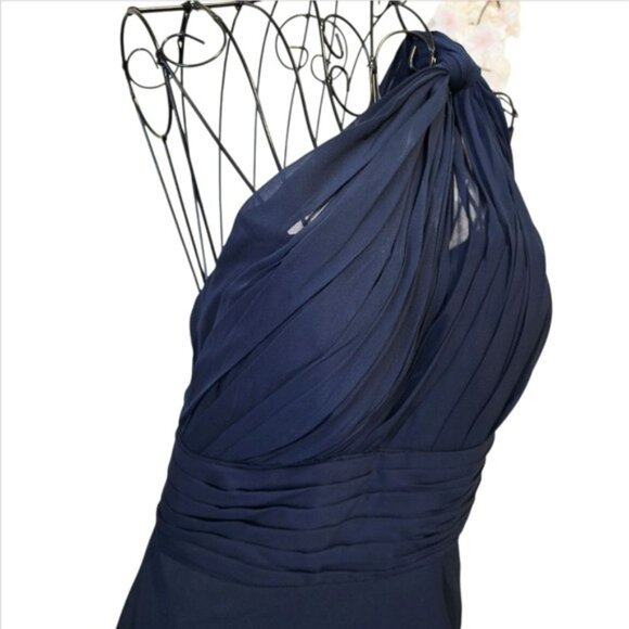 Women's Formal Elegant Navy Blue Evening Gown Size 16 Lace Up Maxi Dress NWT - Picture 4 of 16